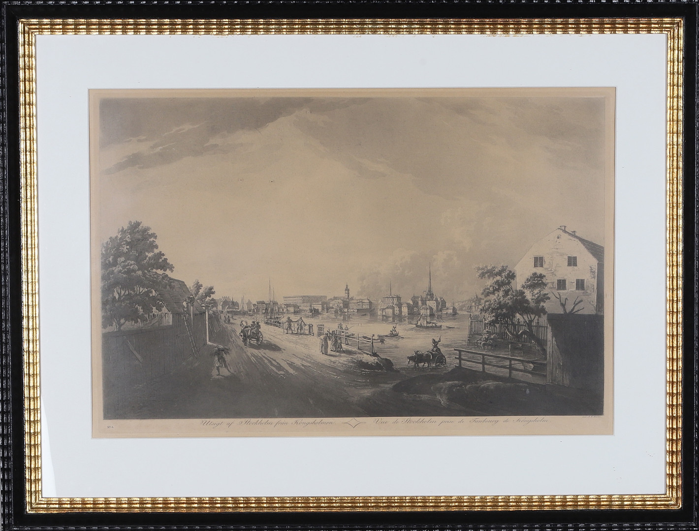 JOHAN FREDRIK MARTIN. EFTER. Etsning, "Utsigt af Stockholm från Kungsholmen", numrerad 5.
