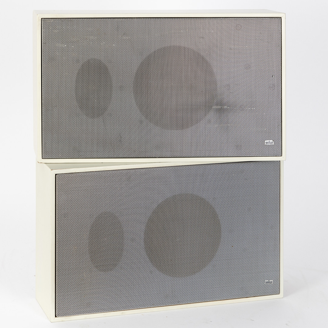 Dieter Rams für Braun, 2 Lautsprecher L470 in Weiß (2
