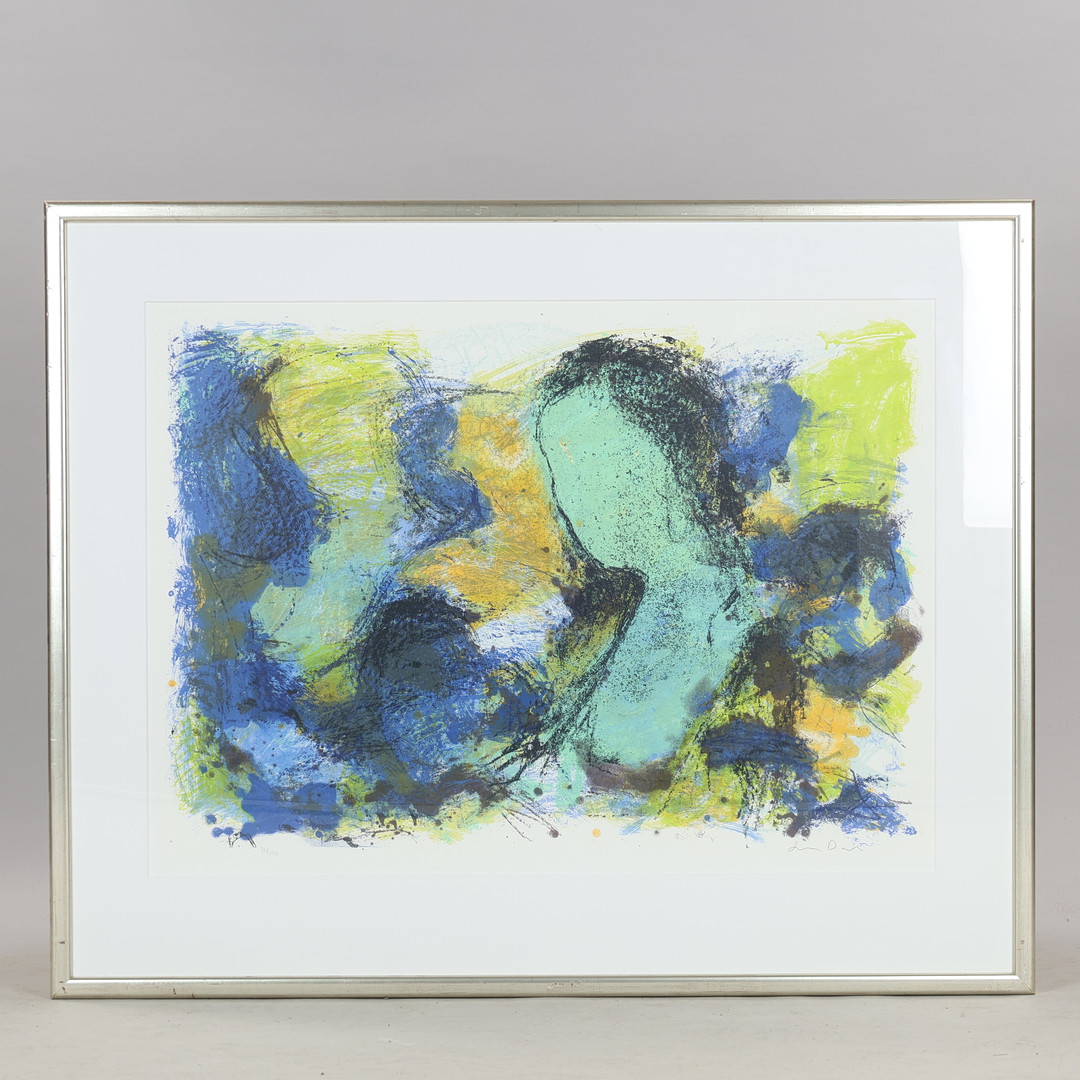LARS DAN (F. 1960). Abstrakt komposition, litografi i farver, 82/190, signeret, Danmark.