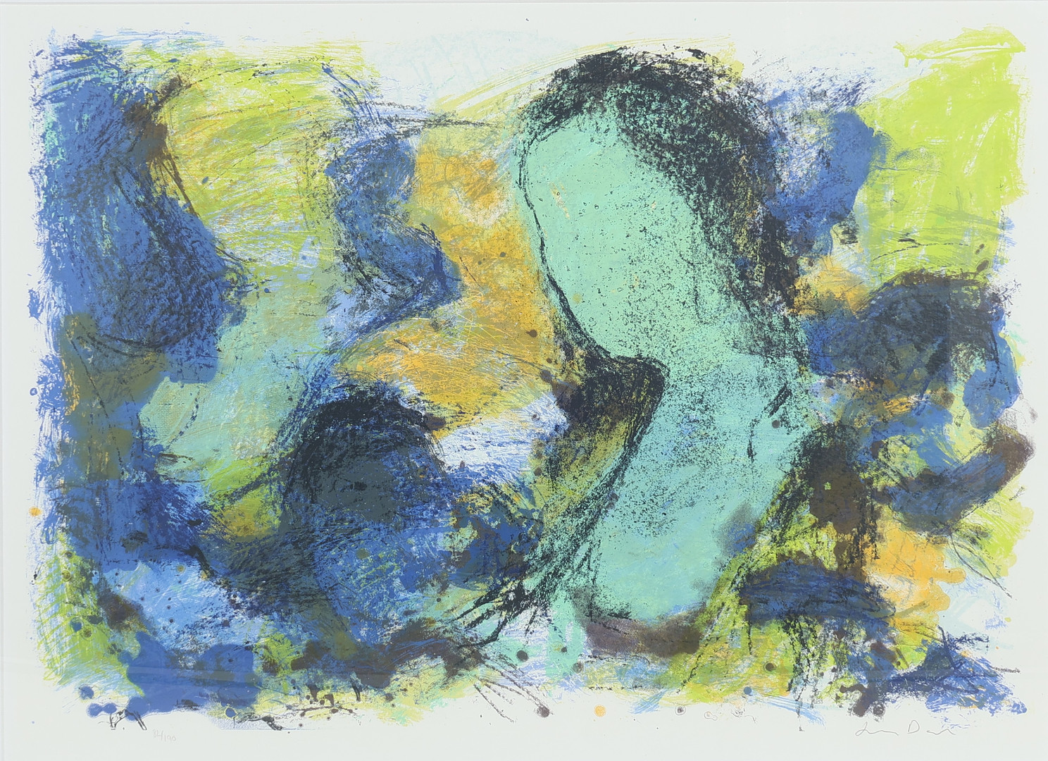 LARS DAN (F. 1960). Abstrakt komposition, litografi i farver, 82/190, signeret, Danmark.