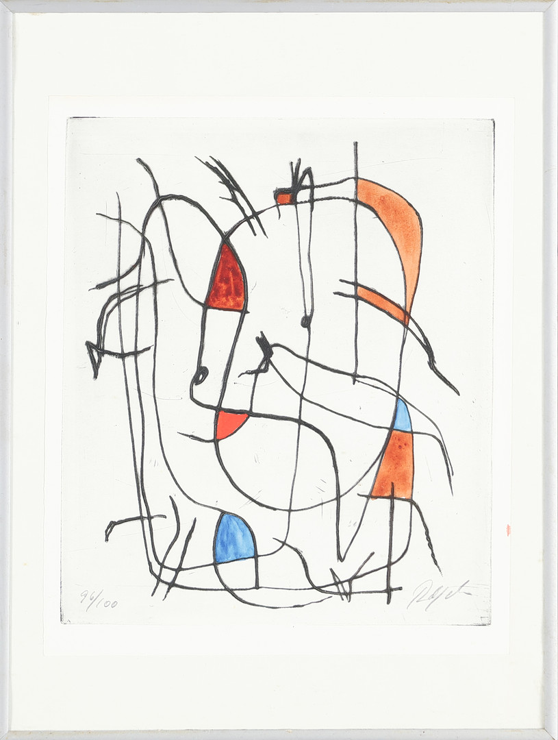 ROBERT JACOBSEN (1912-93). Abstrakt komposition, ætsning, 96/100.