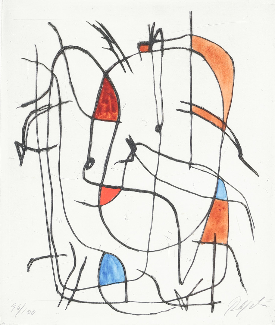 ROBERT JACOBSEN (1912-93). Abstrakt komposition, ætsning, 96/100.