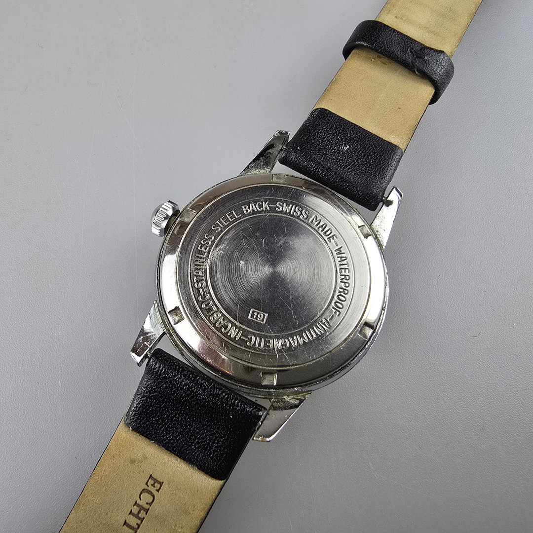Vintage Herrenarmbanduhr "Villard", Schweiz, 1950/60er Jahre.