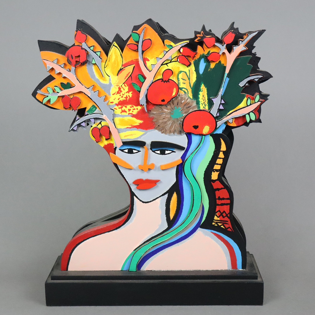 BACH, ELVIRA. "Earthly Paradise", 2010, Holzskulptur, farbige Handbemalung.