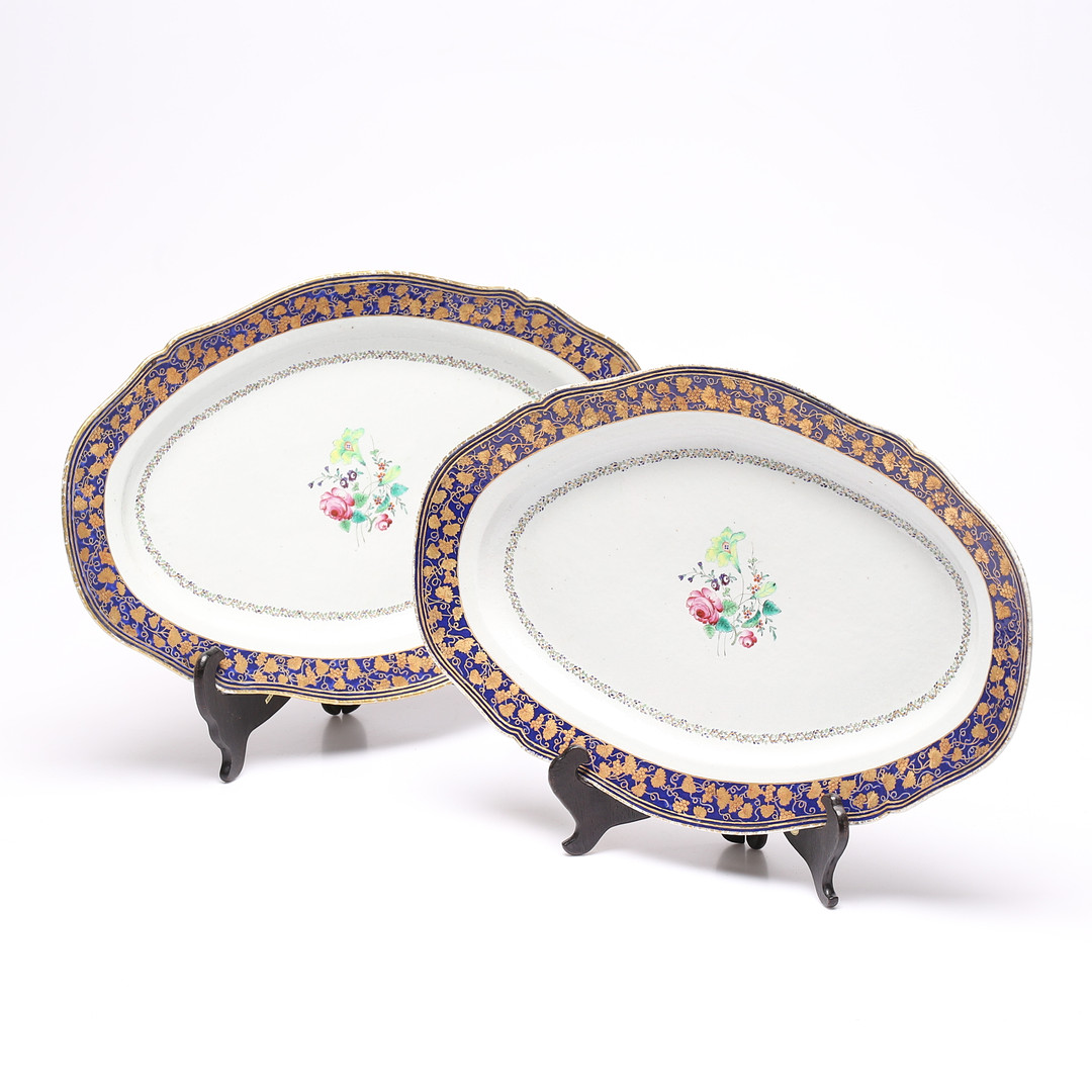 FAT, 1 par, porslin, kompaniporslin, Qingdynastin, Qianlong (1736-95).