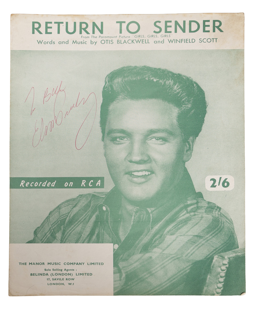 ELVIS PRESLEY SIGNED 'RETURN TO SENDER' SONG BOOKLET.