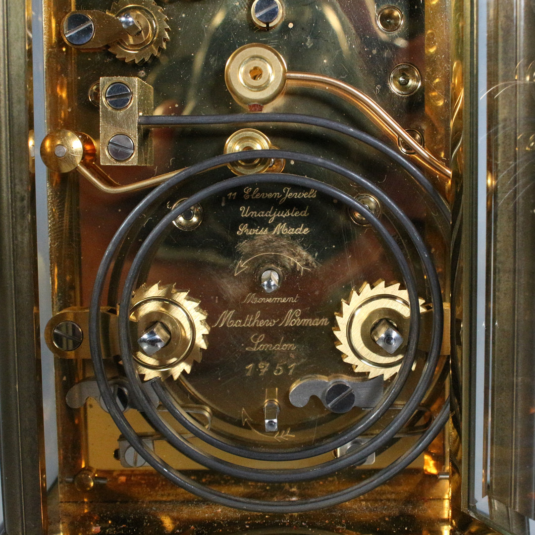 MATTHEW NORMAN. Tischuhr/Reiseuhr, Messing, Modell “ 1751