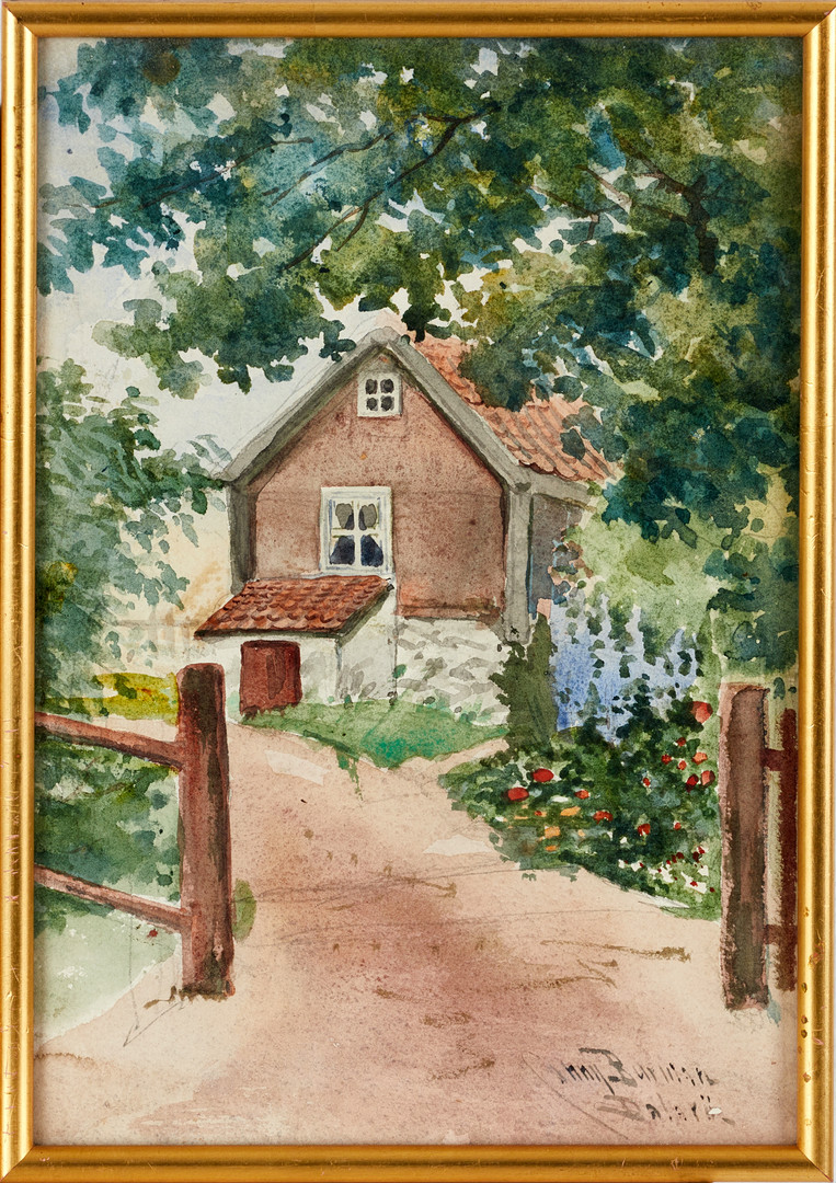 CONNY BURMAN (1831-1912). Landskap från Drottningholm och Dalarö, 5 st, signerade, akvarell på papper.