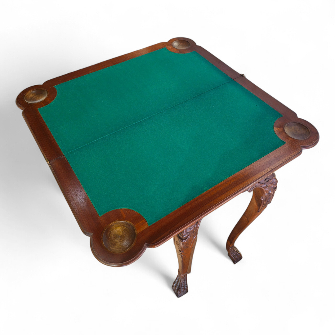 Images for 4895524. Carved wooden game table with cabriolé legs with ...