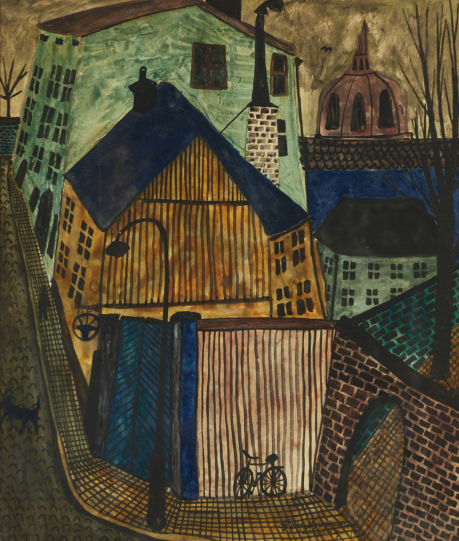 GÖSTA GUSTAVSON (1931-2008), Högbergsgatan, signerad och daterad 1956, akvarell.