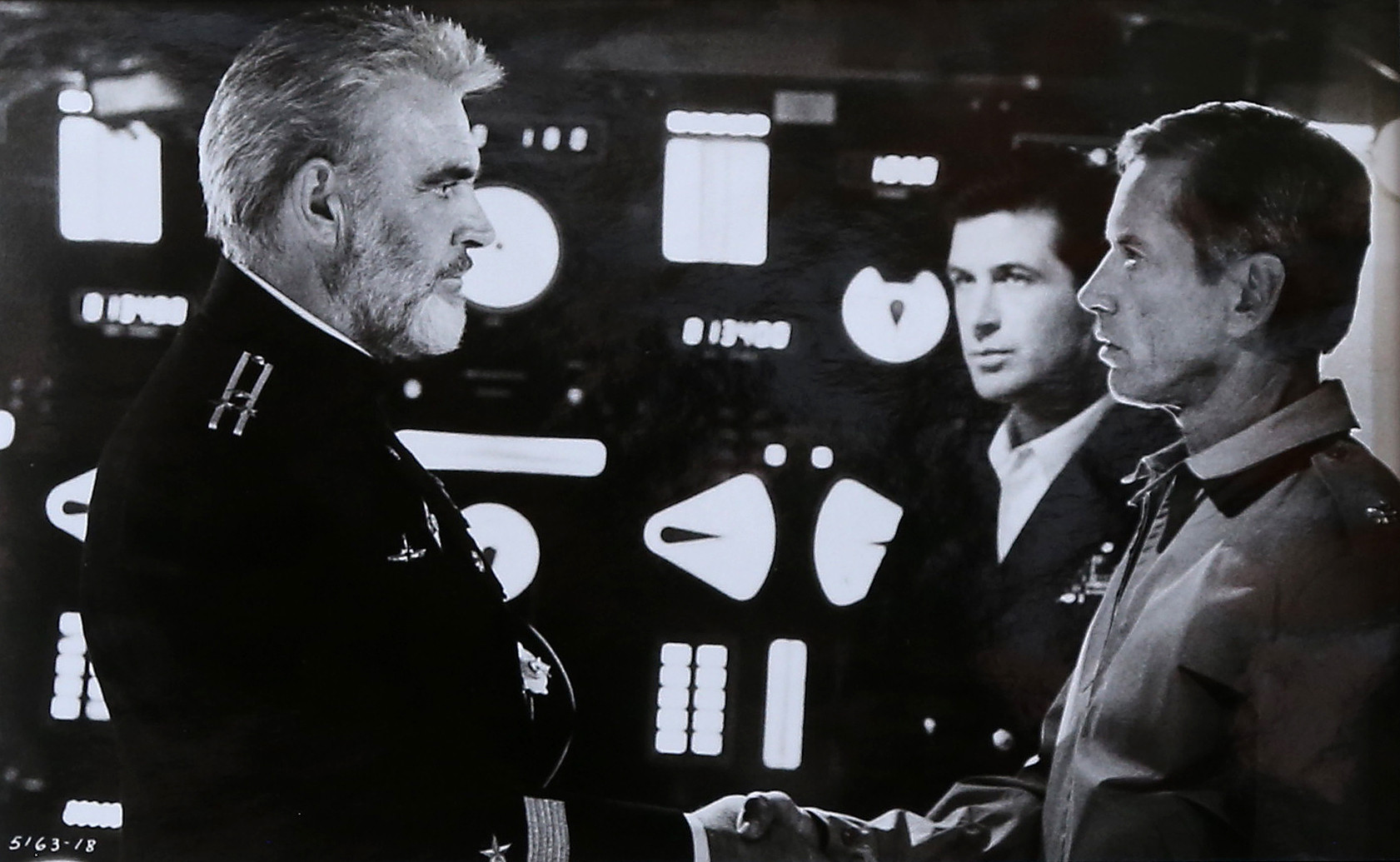 BRUCE MCBROOM. Photograph of Sean Connery, Alec Baldwin and Scott Glenn in “The Hunt for Red October”, 1990.