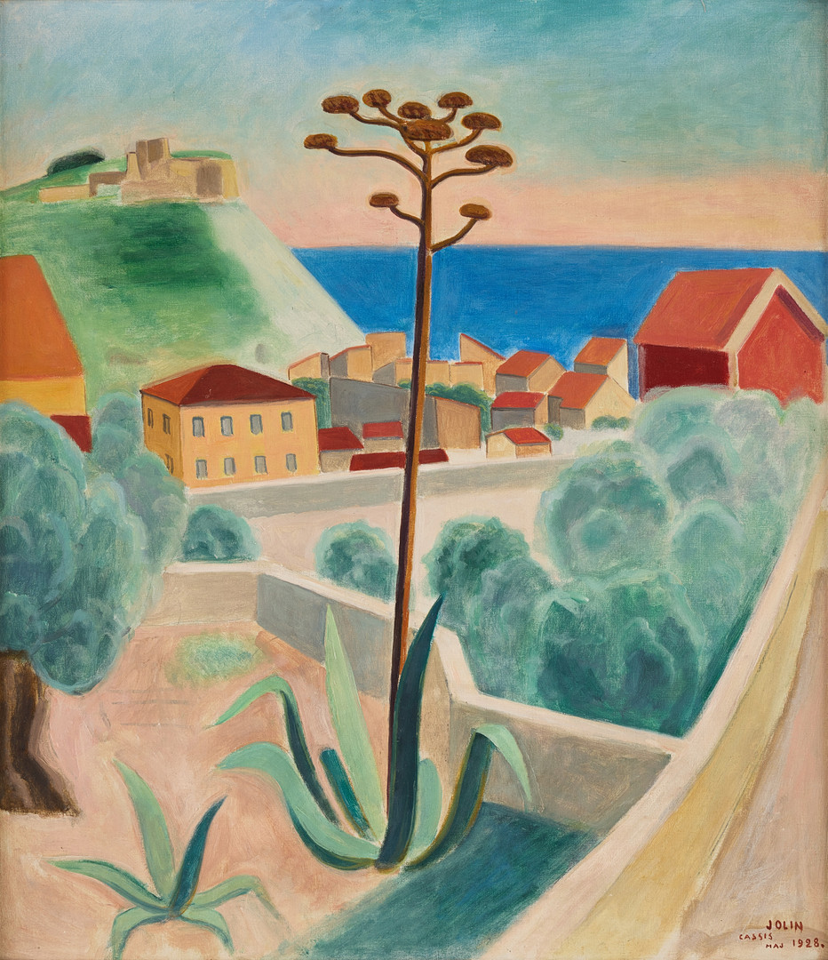 Motif from Cassis with flowering agave.