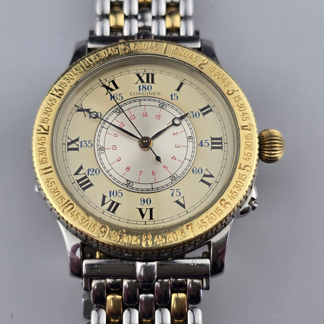 Longines Lindbergh Hour Angle, 18 ct. Gold & Edelstahl.