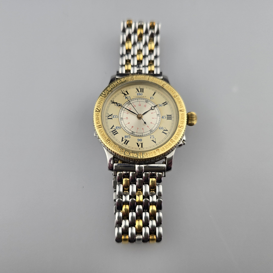 Longines Lindbergh Hour Angle, 18 ct. Gold & Edelstahl.