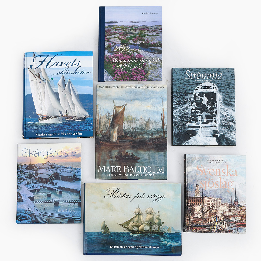 LITTERATUR, böcker, marint, Nautika, 7 volymer.