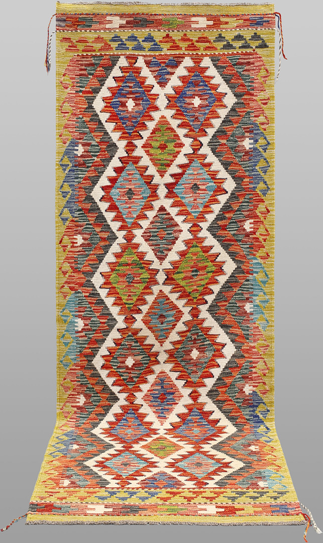 ORIENTMATTA. Kelim klassisk design gallerimodell, 240 x 84 cm.
