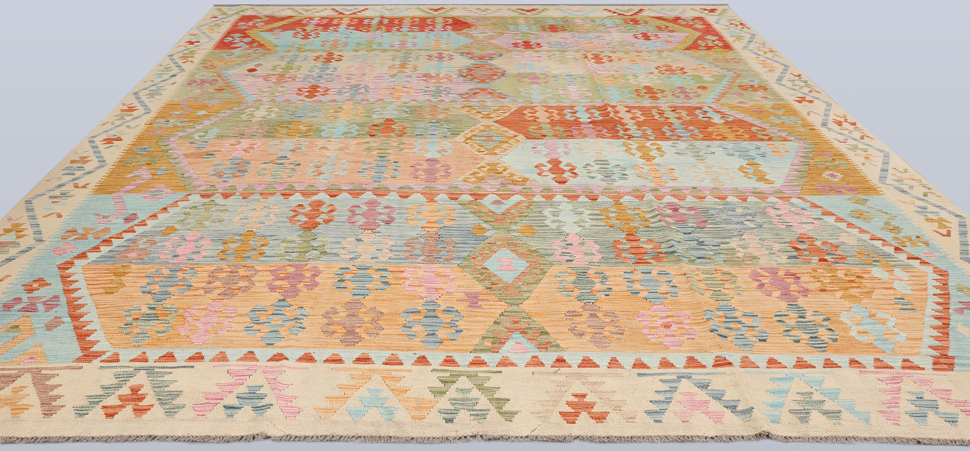 ORIENTMATTA. Kelim klassisk design, 385 x 306 cm.