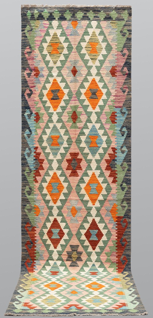 ORIENTMATTA. Kelim klassisk design gallerimodell, 294 x 85 cm.