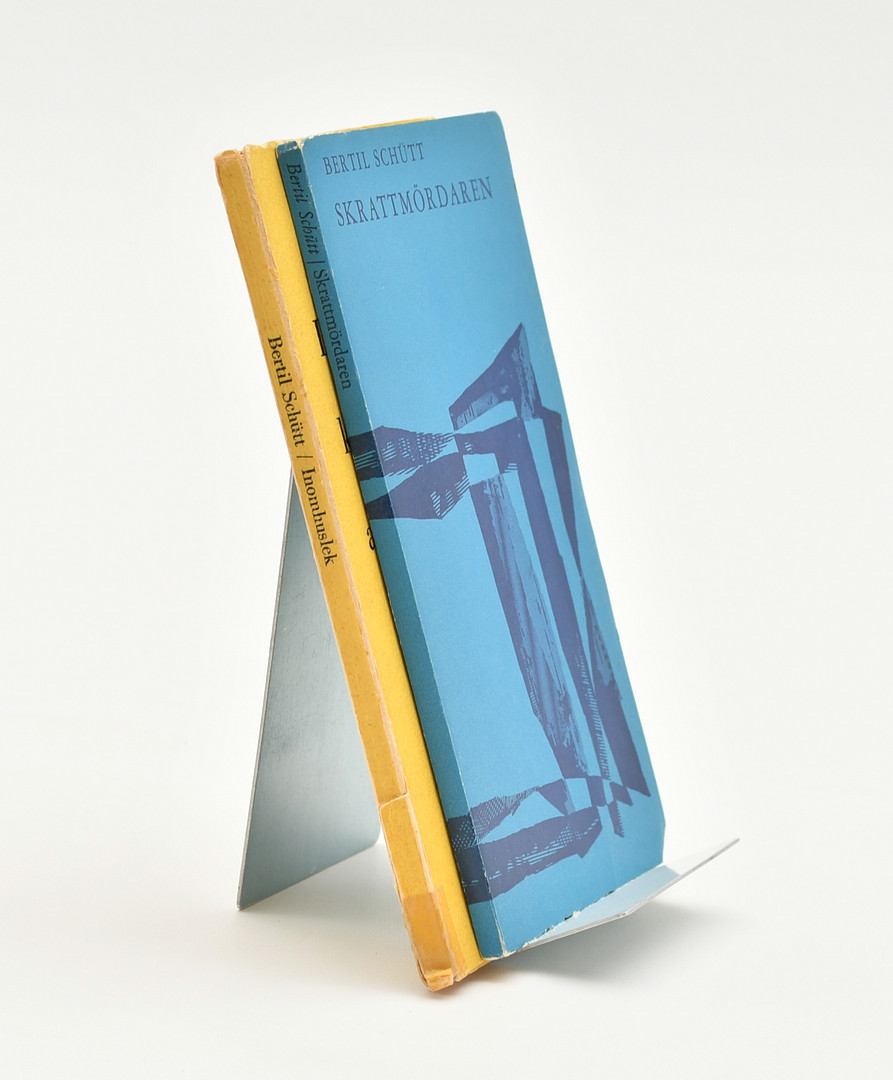 Bertil Schütt. Skrattmördaren / inomhuslek, dedikation. 2 vol.