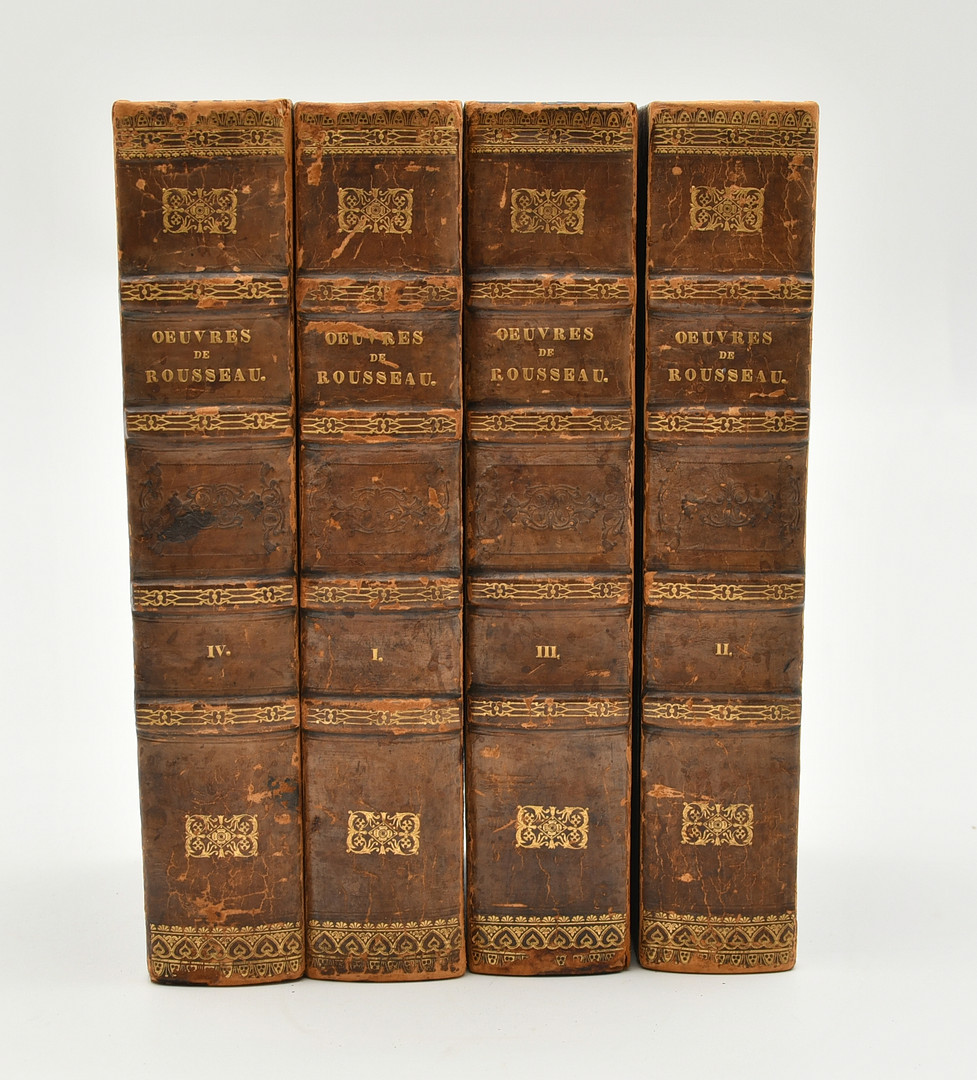 Rousseau, J(ean)-J(acques). Oeuvres complètes. Avec des notes historiques. Vol I-IV Paris 1835-36.