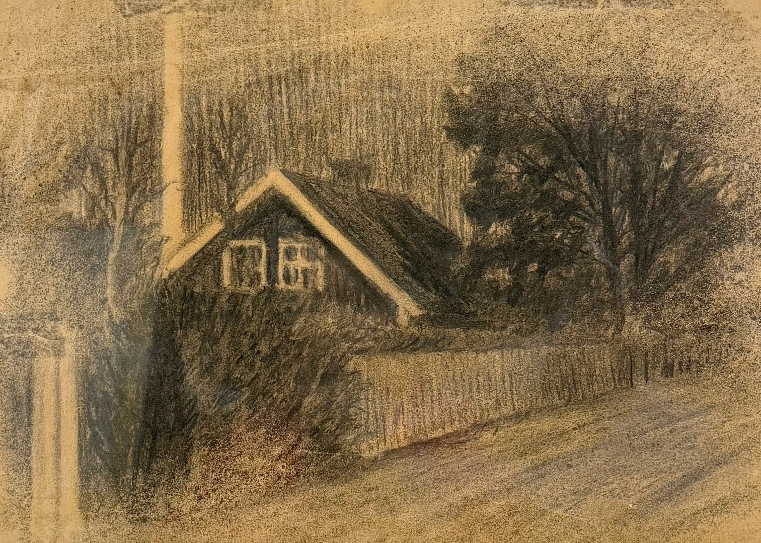 KOLKRITA-PASTELL , Okänd konstnär.
