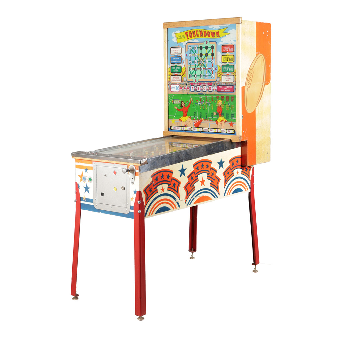 A 1960'S BALLY TOUCHDOWN PINBALL MACHINE.