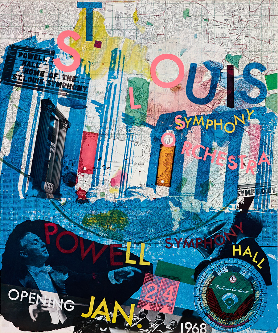 ROBERT RAUSCHENBERG (USA, 1925-2008). Affisch, för St. Louis Symphony Orchestra, 1968, offsettryck.