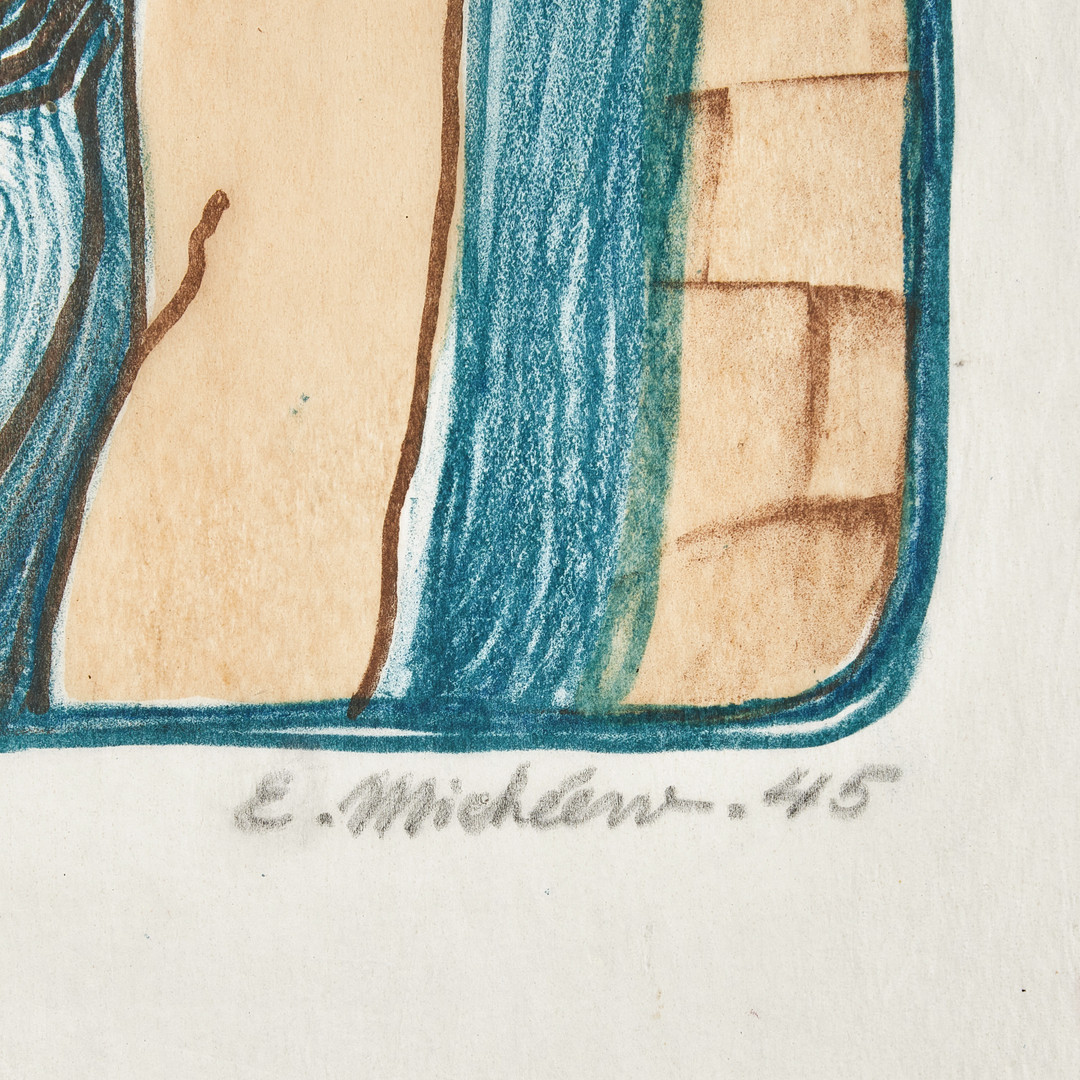 ELENA MICHÉEW (Ryssland/Sverige 1899-1972) "La Rêve" och "åtrå" litografier. Båda signerade och daterade -45.