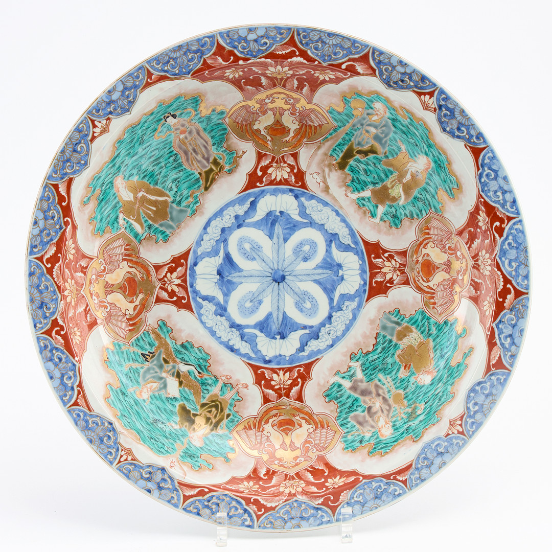 A Large Japanese Imari Porcelain 'Eight Immortals' Dish.