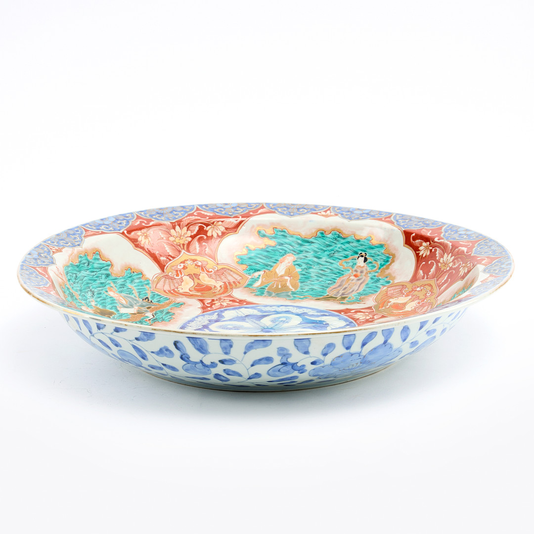 A Large Japanese Imari Porcelain 'Eight Immortals' Dish.