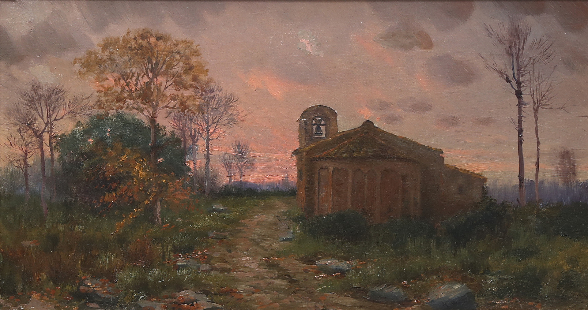 CATALAN SCHOOL, EARLY 20TH CENTURY. Landscape with a hermitage.