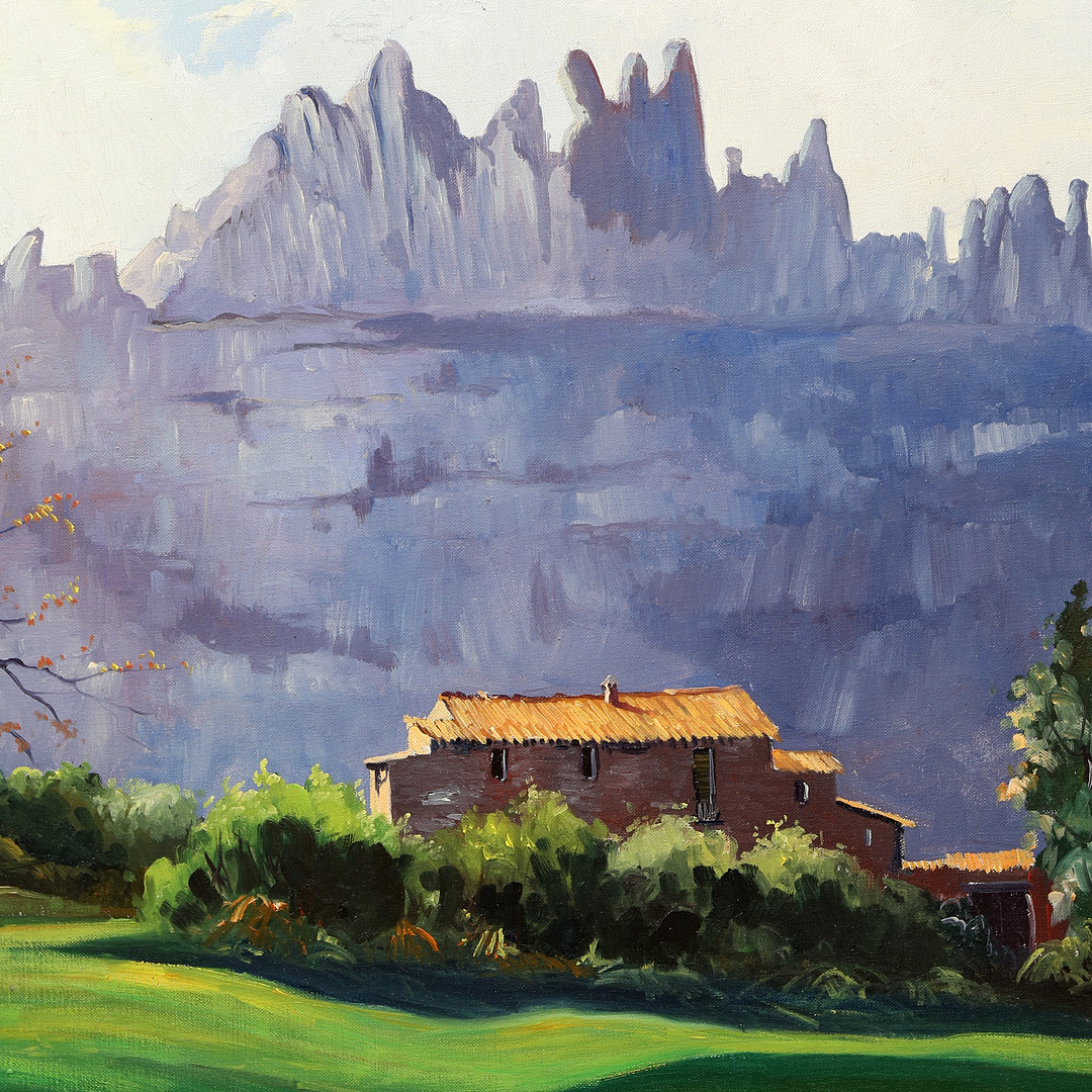 CATALAN SCHOOL, 20TH CENTURY. View of Montserrat.