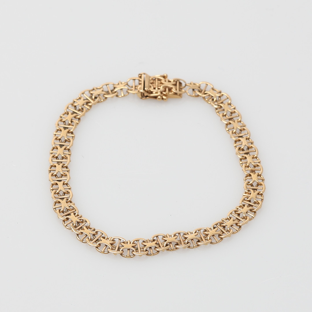 ARMLÄNK, X-länk, guld 18K, Köping 1961.