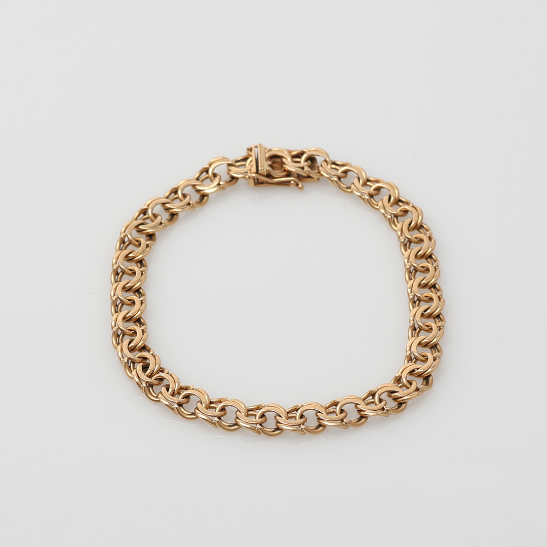 ARMLÄNK, bismarcklänk, guld 18K, Köping 1958.