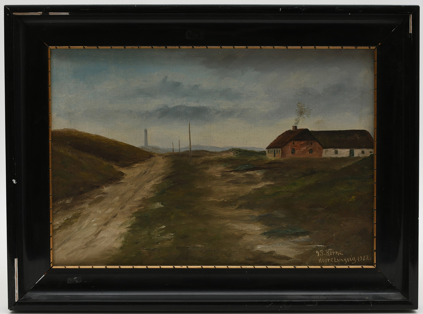 OIDENTIFIERAD KONSTNÄR. Norre Lyngvig 1922 Danmark. Olja på pannå.