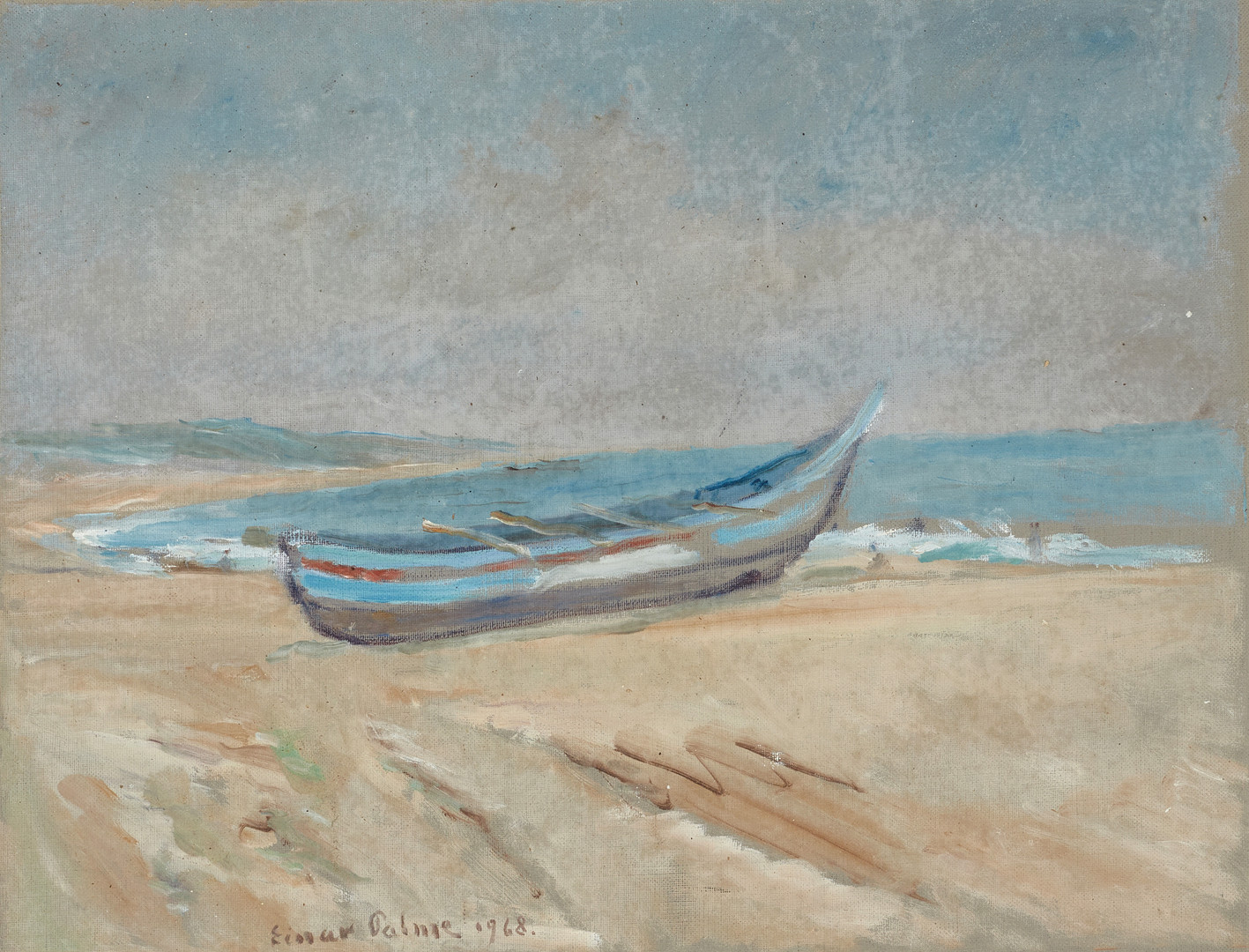 EINAR PALME (1901-1993), "Blå fiskebåt", signerad och daterad Einar Palme 1968, olja på duk.