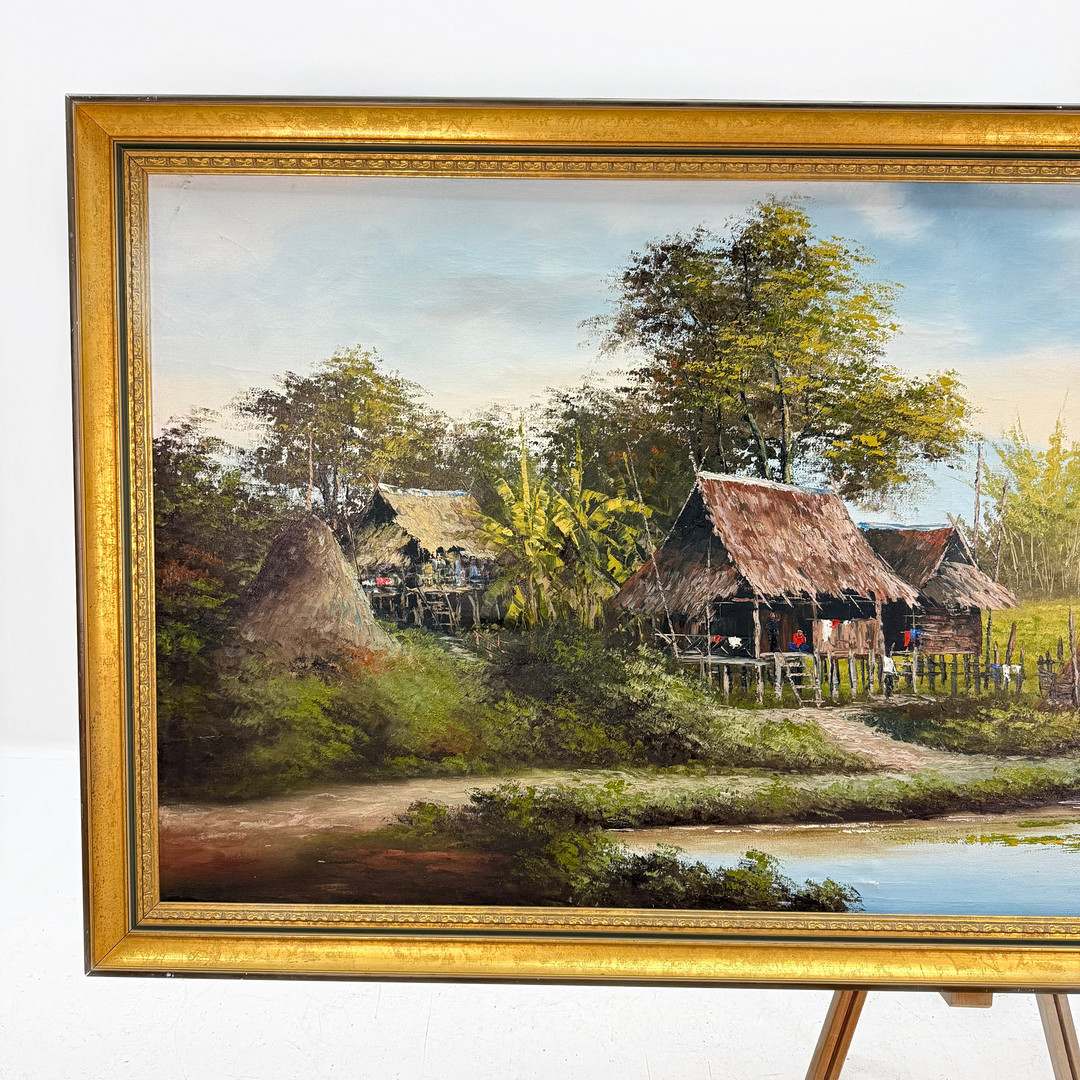 OIDENTIFIERAD KONSTNÄR. Oljemålning, motiv från Thailand, signerad, daterad 1976.