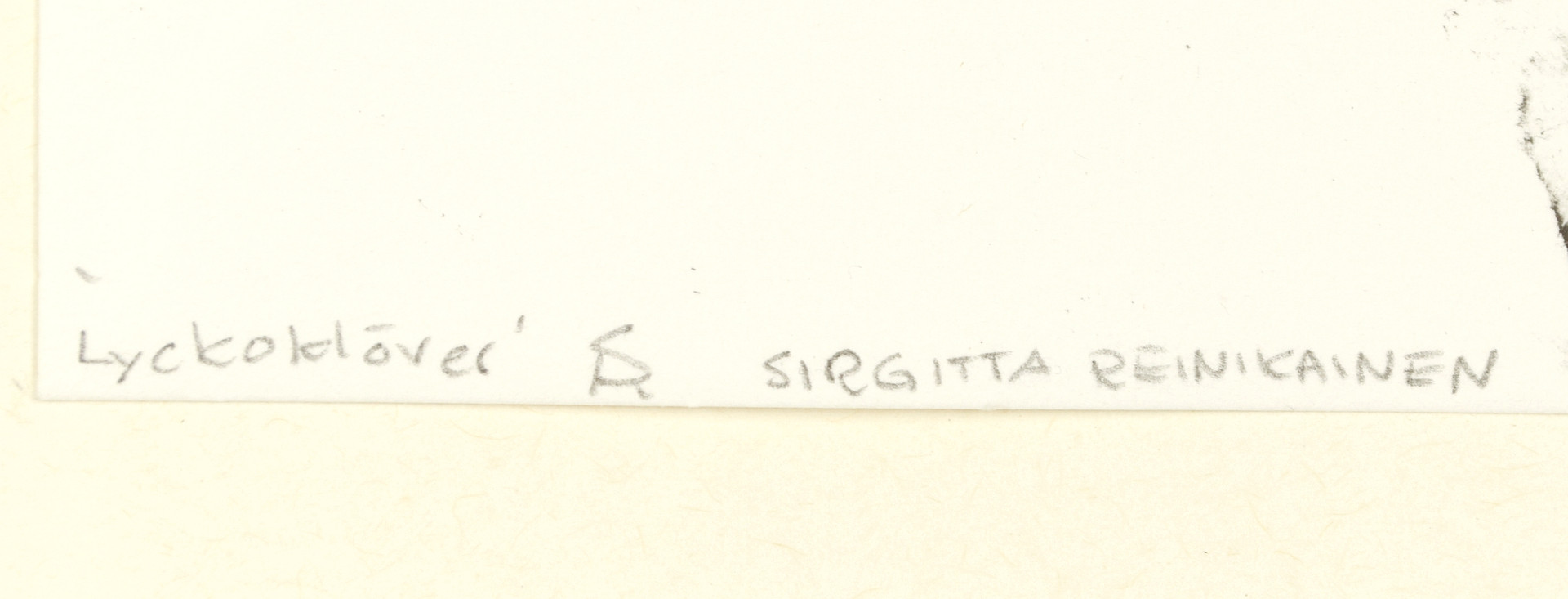 SIRGITTA REINIKAINEN. Färglitografi, signerad, numrerad 269/510 "Lyckoklöver" daterad 2008.