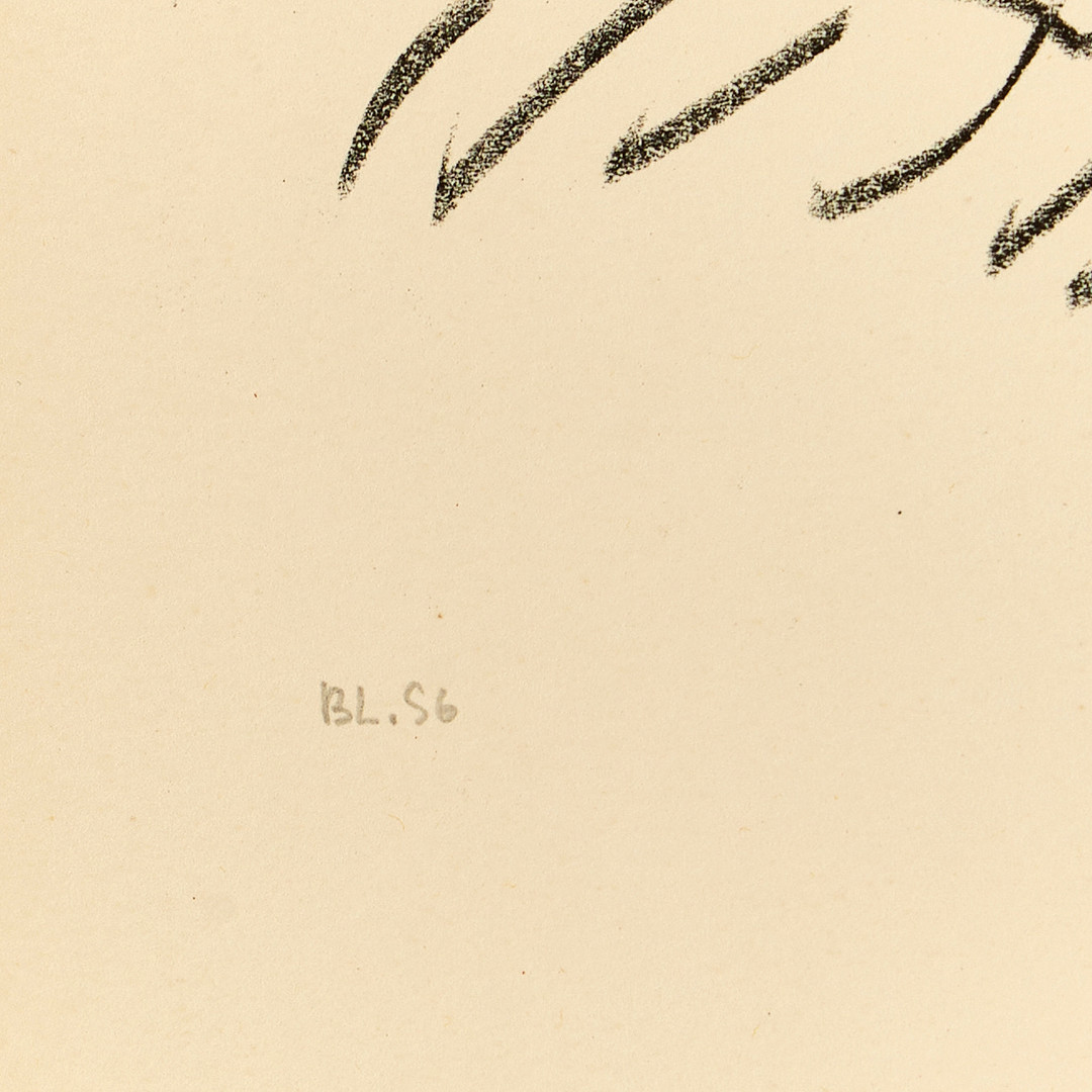 BIRGITTA LILJEBLADH (Göteborg 1924-2014 Göteborg). Katt, monogramsignerad och daterad 56., text Lars Forsell, litografi.