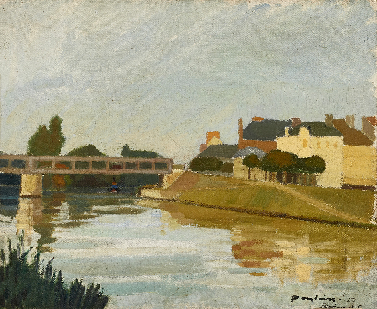 ROLAND SVENSSON (1910-2003), Motiv från Seine, signerad och datera -37, olja på duk.