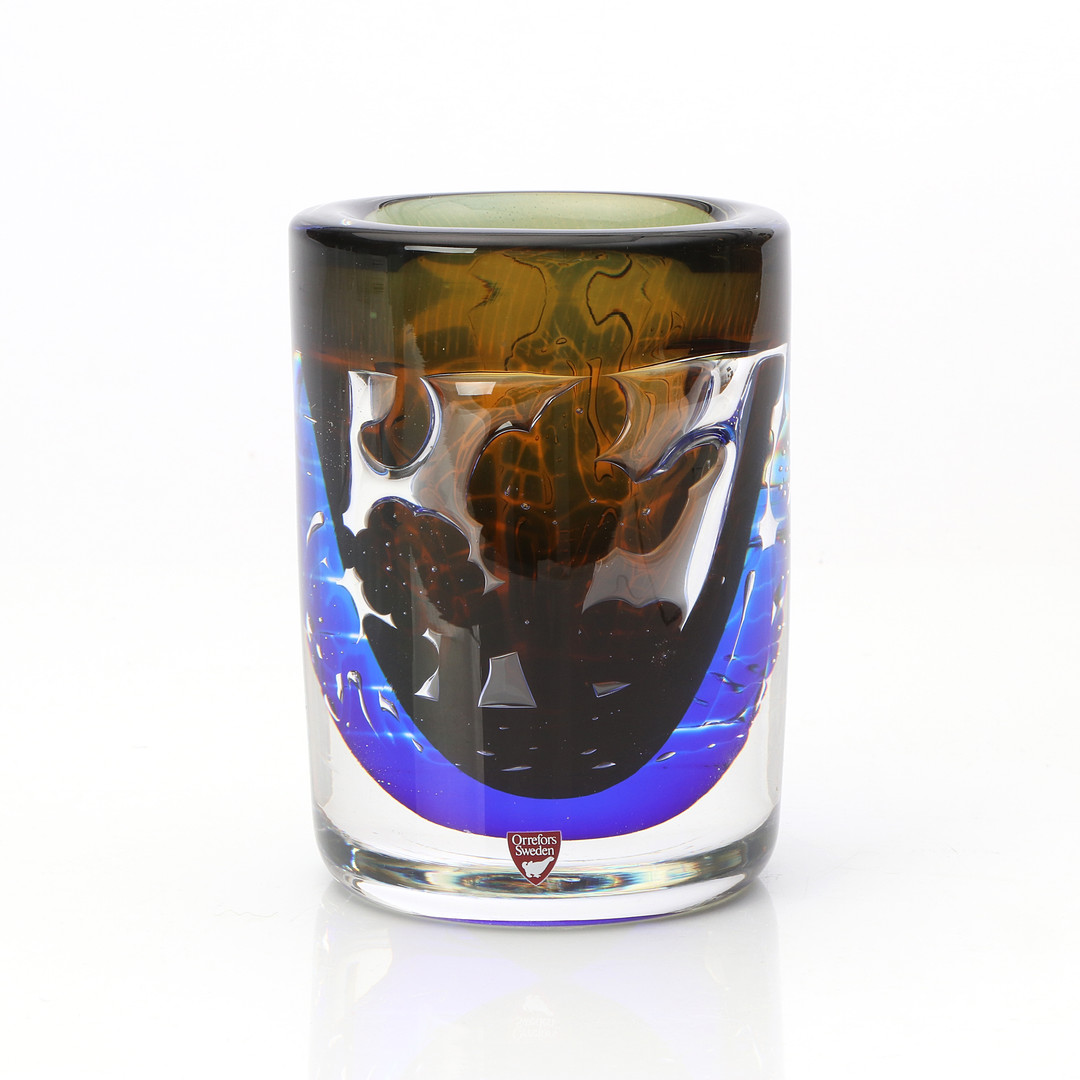 EDVIN  ÖHRSTRÖM. VAS. Konstglas. "Gondoljären", signerad: Orrefors 957813, Edvin Öhrström, Ariel Gallery 106-86.