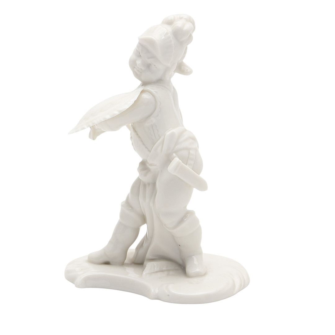 “Children”, two “Blanc de Chine” Nymphenburg porcelain figures, 20th Century.