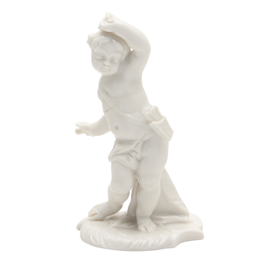 “Children”, two “Blanc de Chine” Nymphenburg porcelain figures, 20th Century.