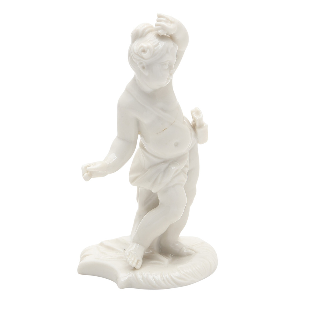 “Children”, two “Blanc de Chine” Nymphenburg porcelain figures, 20th Century.