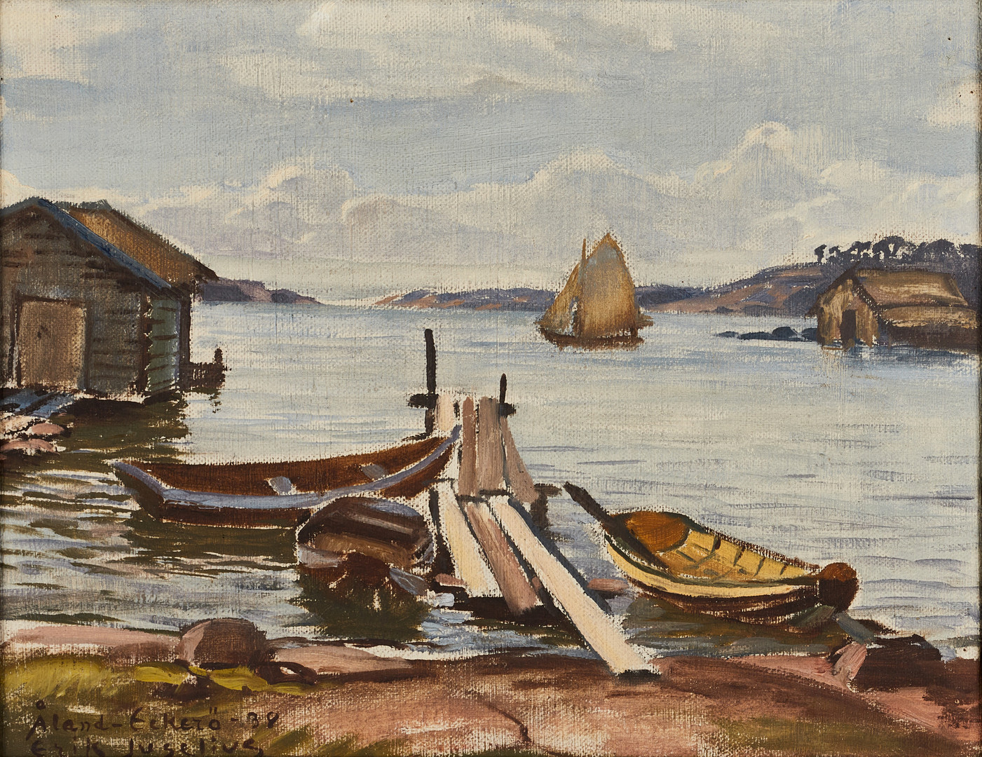 ERIK JUSELIUS (1891-1948), "Åland - Eckerö", signerad och daterad -38, olja på duk.