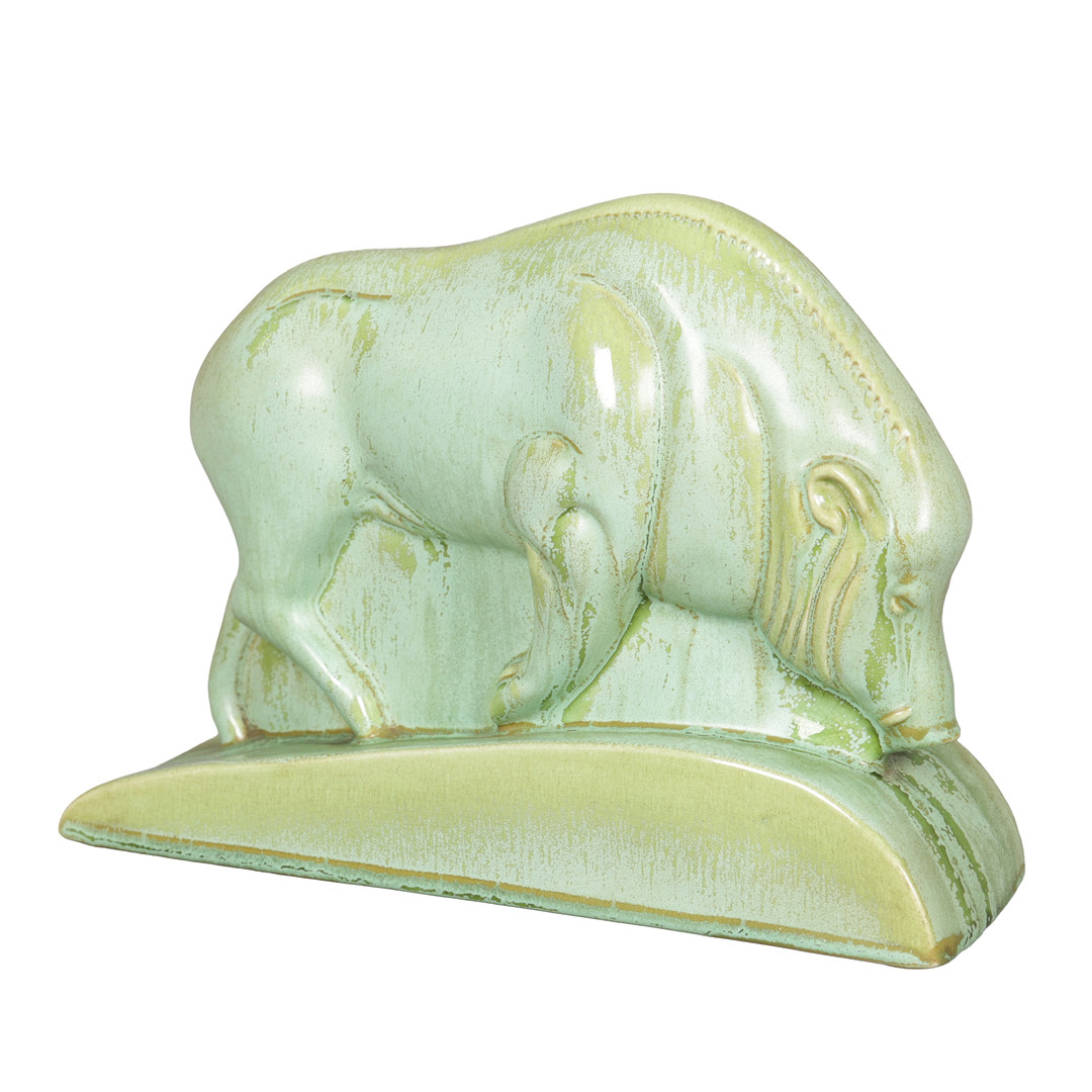 A RARE CLARICE CLIFF ART DECO FIGURE OF A WILD BOAR.