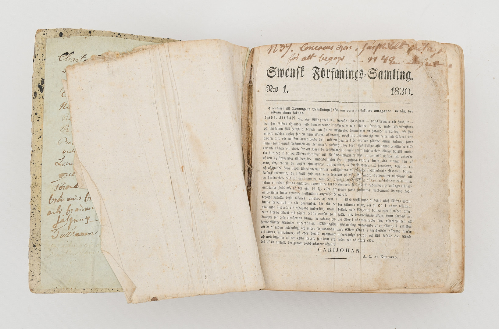 Svensk författnings-samling 1830, 1834, 1835.