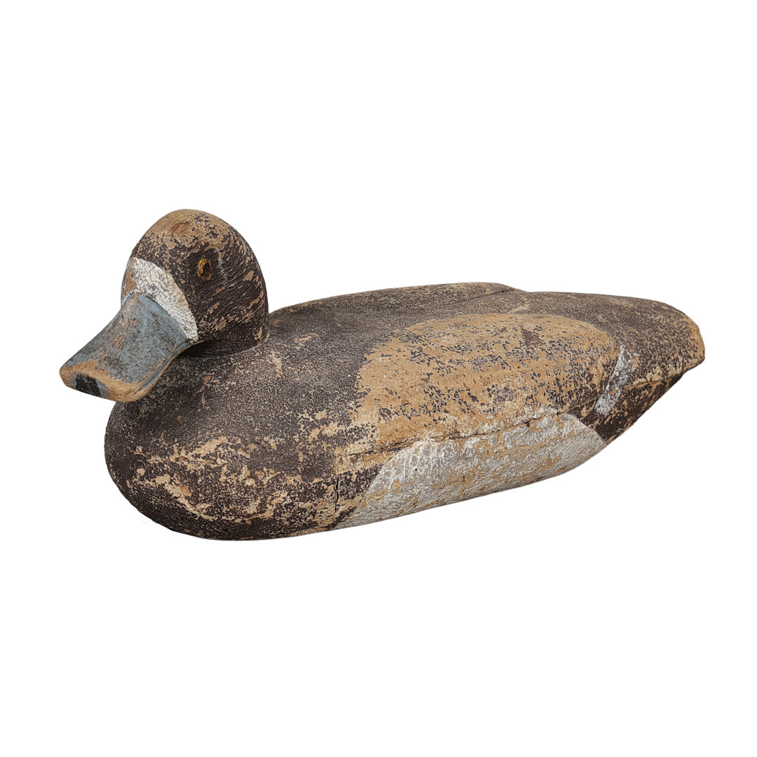 AN INTERESTING CORK DECOY DUCK, EARLY 20TH CENTURY.