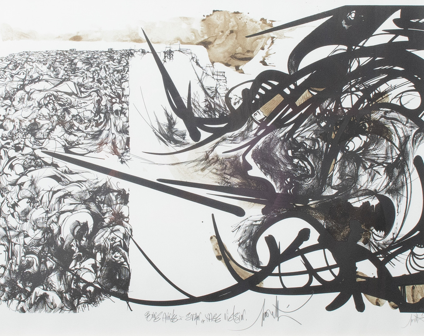 RAYMOND MORETTI. (1931-2005) Indrammet litografi. Signeret. Frankrig, 1980'erne.