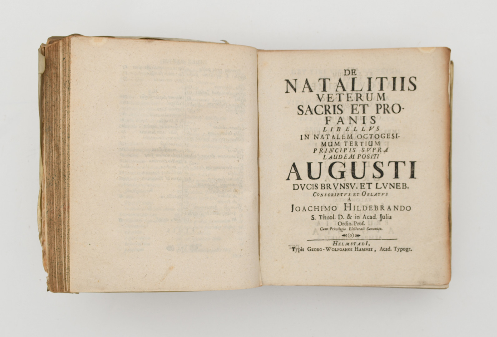 HILDEBRAND, JOACHIM. Antiquitates. Ex universa Scriptura S. selectae & secundum ordinem Librorum V. & N.T. adornatae.